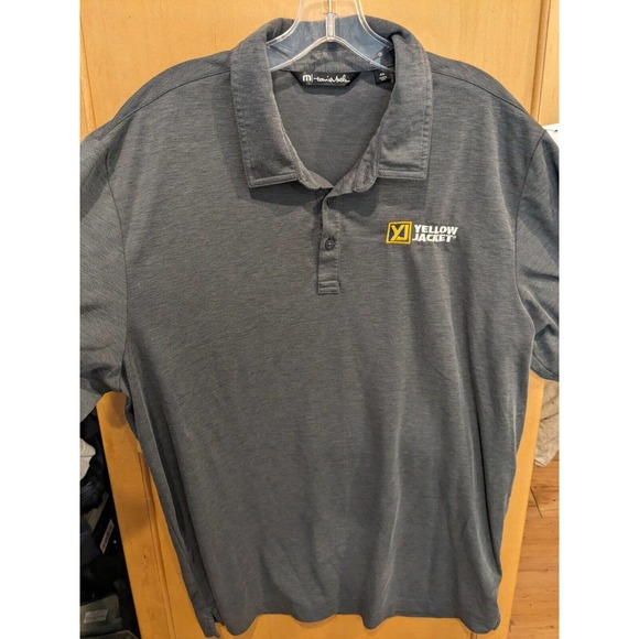 Travis Matthew Polo‎ Shirt Adult Mens XXL Athletic Gray Short Sleeve Monogram - Picture 1 of 3